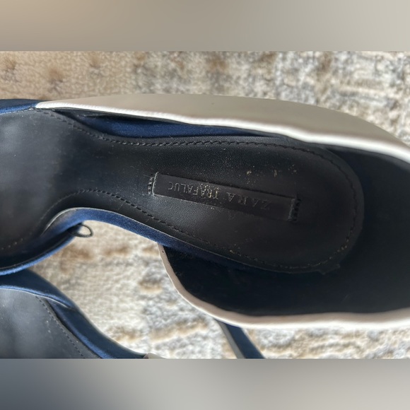 Beautiful ZARA TriColor (White, Black and Blue) Pointed Toe Heels in Size 36/ 6 - Picture 2 of 10